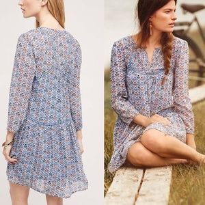 Anthro Holding Horses Betony Blue Floral Dress